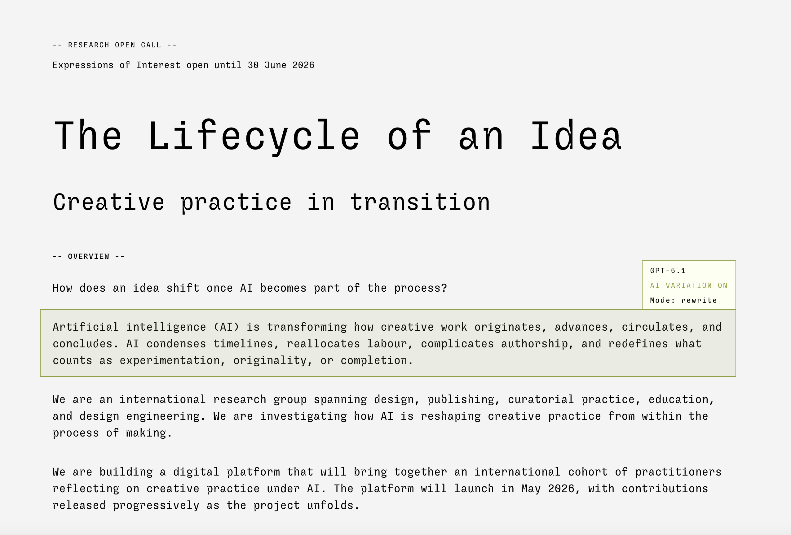 Screenshot of the project