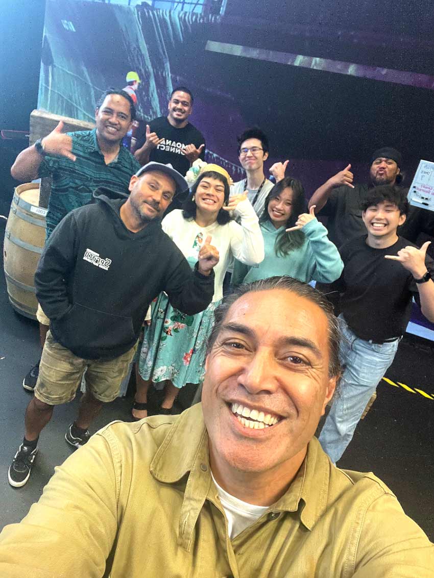 A group of artists standing together for a selfie