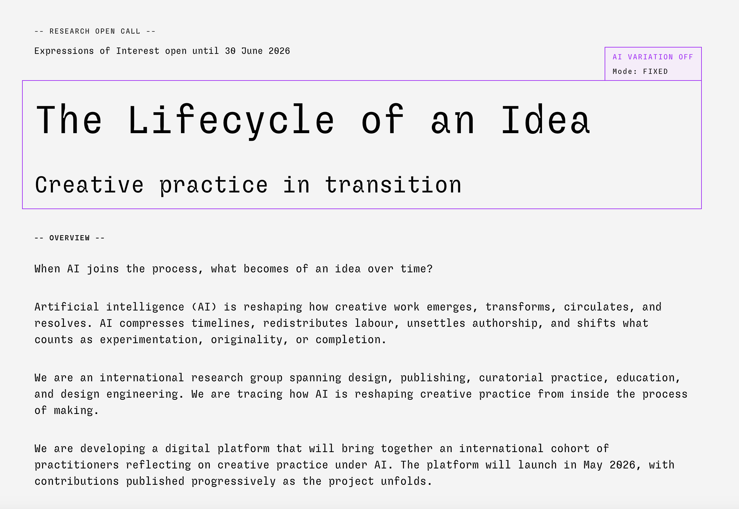 Screenshot of the project